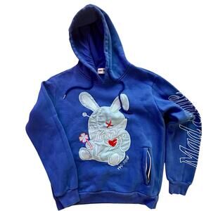 MAD STYLE x Womens Mens Blue Graphic Hooded Sweatshirt‎ Size M
